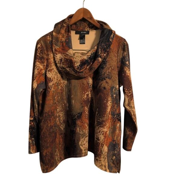 Ali Miles Petite Large Brushed Knit Tunic Top – Brown, Maroon, Black - Picture 2 of 4